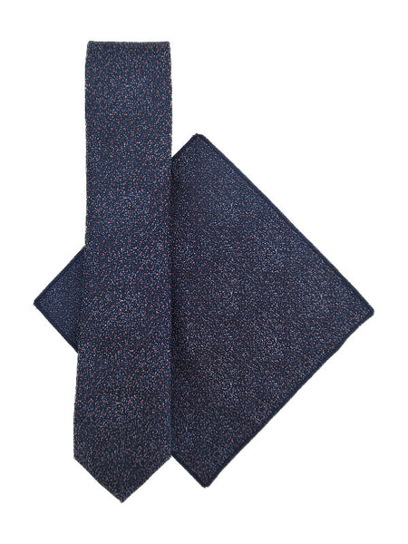 Navy & red polka dot tie and pocket square set