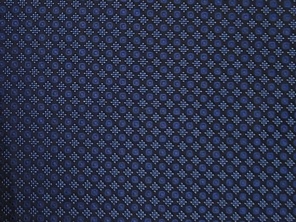 Black & royal blue patterned tie and pocket square set