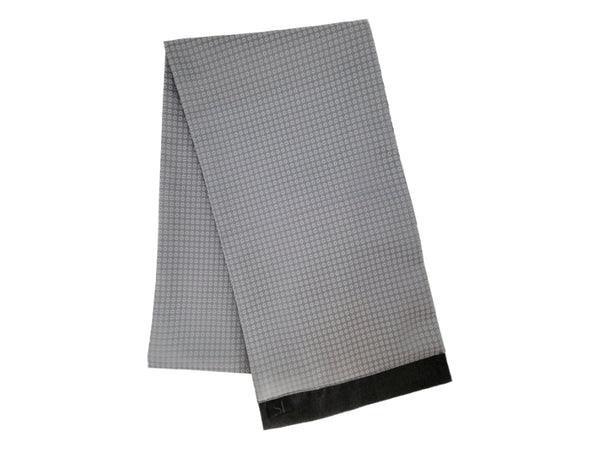 Silver geometric patterned double sided neck scarf