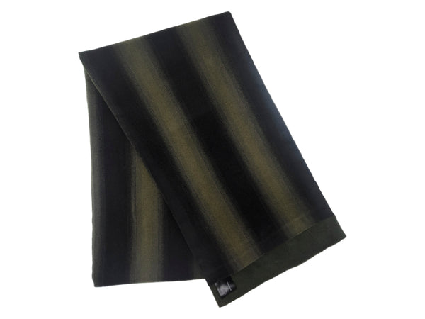 Black and khaki striped double sided neck scarf