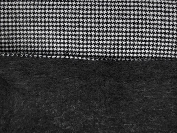 Black and white houndstooth patterned double sided neck scarf