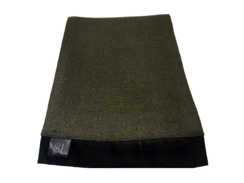 Khaki double sided neck scarf