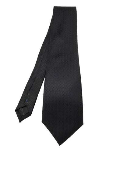 Black geometric patterned tie