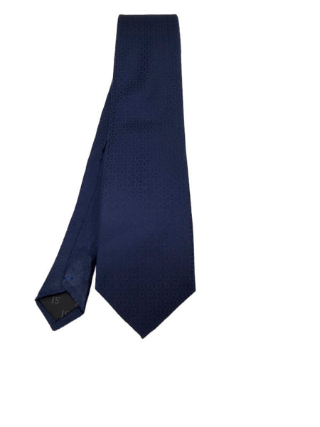 Midnight blue geometric patterned tie