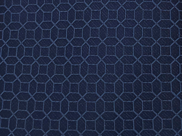 Blue denim-toned and sky blue geometric patterned tie