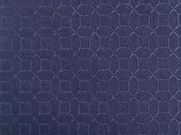 Indigo blue-toned and purple geometric patterned tie