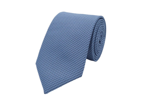 Sky blue and navy-toned patterned tie