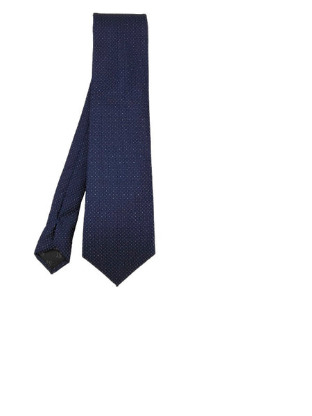 Navy-toned microdot patterned tie