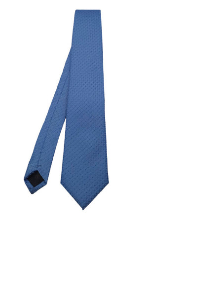 Sky blue-toned microdot patterned tie