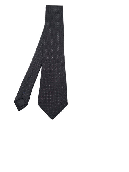 Black-toned microdot patterned tie