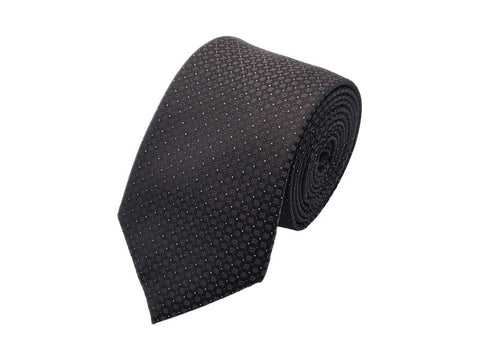 Brown-toned microdot patterned tie