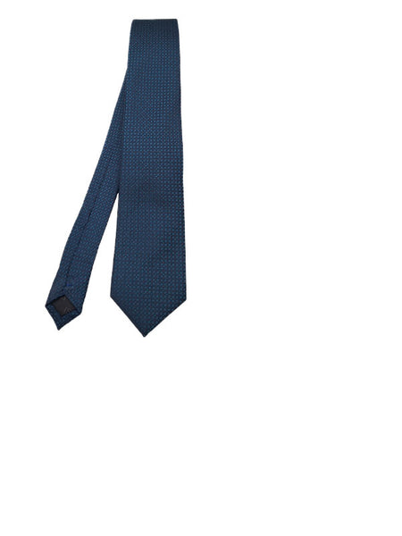 Teal-toned microdot patterned tie