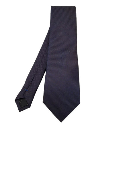 Brown and indigo blue-toned houndstooth patterned tie