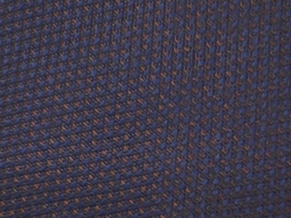 Brown and indigo blue-toned houndstooth patterned tie