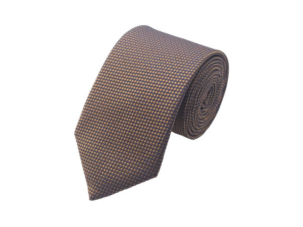 Bronze and navy-toned houndstooth patterned tie