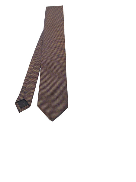 Bronze and navy-toned houndstooth patterned tie