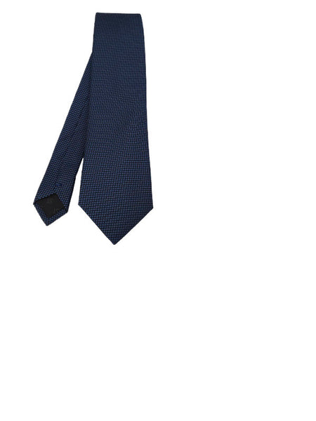 Black and blue-toned houndstooth patterned tie