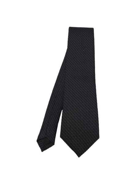 Grey and black-toned patterned tie