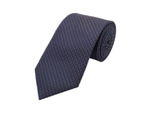 Khaki green and navy-toned patterned tie