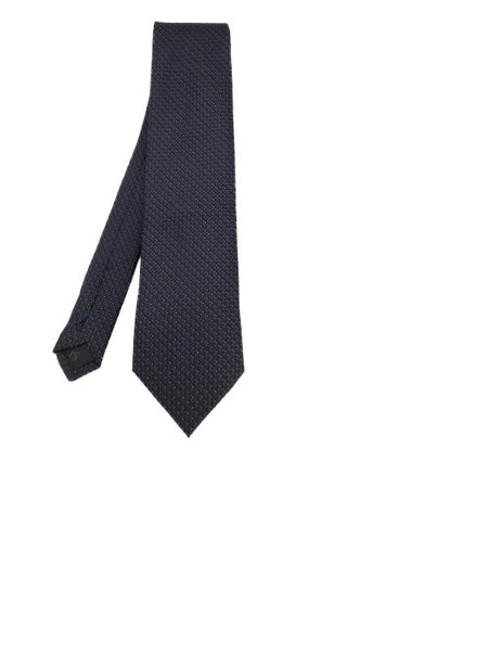 Khaki green and navy-toned patterned tie