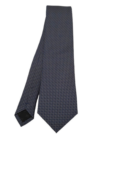 Ice blue and silver-toned patterned tie