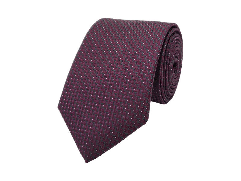 Plum-toned patterned tie