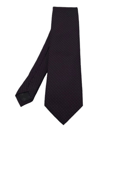 Plum and black-toned patterned tie