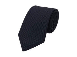 Navy and khaki-toned micro patterned polka dot tie