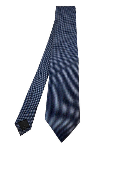 Black and sky blue-toned micro patterned polka dot tie