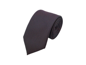 Black and red-toned micro patterned polka dot tie