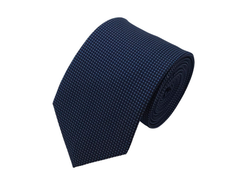 Midnight blue and sky blue-toned micro patterned polka dot tie