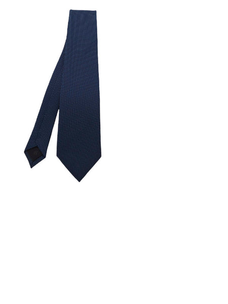 Midnight blue and sky blue-toned micro patterned polka dot tie