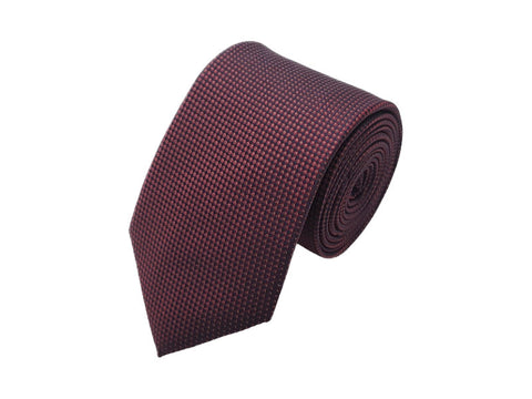 Maroon and beige-toned micro patterned polka dot tie