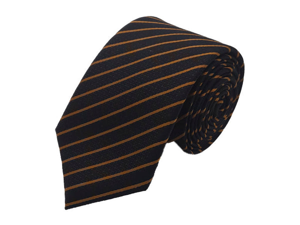 Gold single striped tie