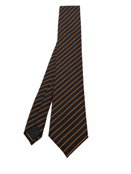 Gold single striped tie