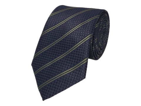 Khaki and navy double striped tie