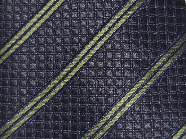 Khaki and navy double striped tie