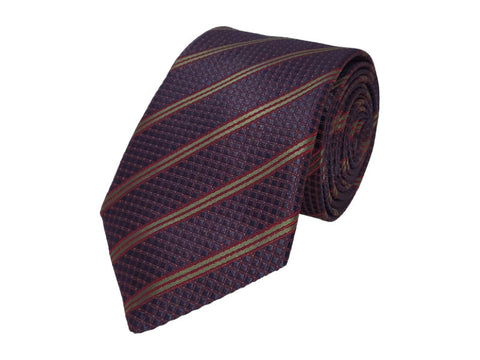 Olive and red double striped tie