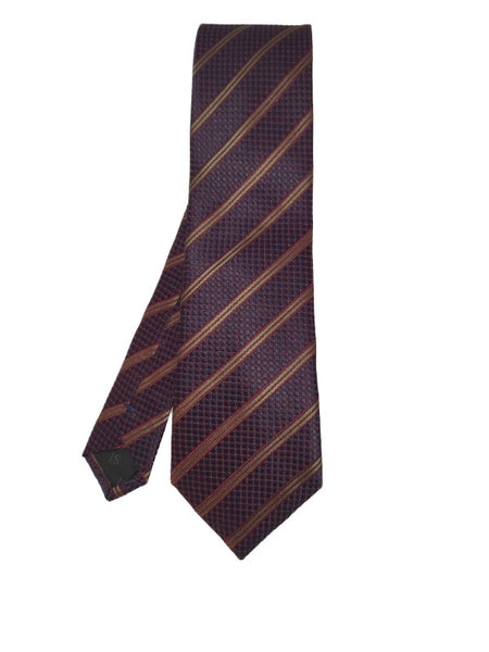 Olive and red double striped tie