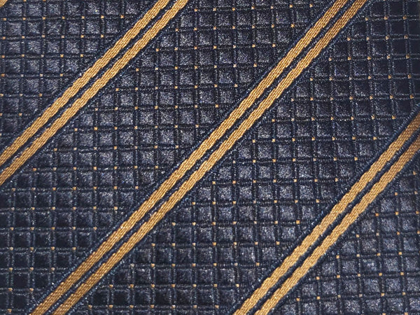 Bronze and navy double striped tie