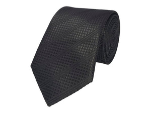 Black double striped tie