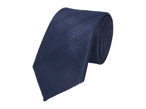 Navy double striped tie