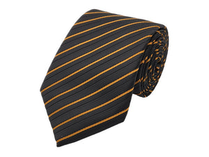 Gold and black diagonal striped tie