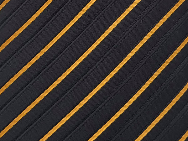 Gold and black diagonal striped tie