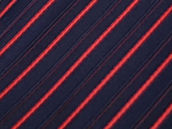 Red and navy diagonal striped tie