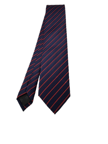 Orange and navy diagonal striped tie