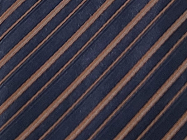 Bronze and navy diagonal striped tie