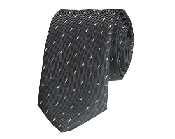 Black feathered patterned jacquard woven tie