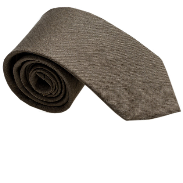 Olive linen tie