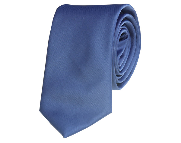 Blue solid tone jacquard woven tie